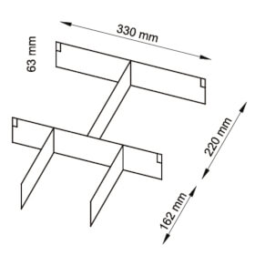 10 Stück Steck-Trennstege 90 mm hoch, 1,15 m. lang - für Paletten, Lagerbehälter, Schubladen, etc., aus PP