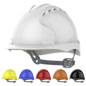JSP Evo2 Schutzhelm belüftet Standard Schirm mit robuster HDPE Schale und OneTouch Gleitverschluss