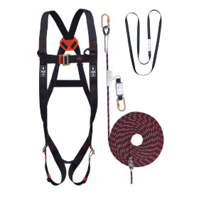 JSP Spartan Höhensicherungssystem - Set 2 - Punkt Auffanggurt und 10 m Auffanggerät