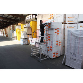 Podestleiter KRAUSE Podestleiter (Leichtmetall), einseitig besteigbar, 