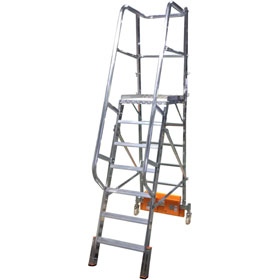 Leitern - Podestleitern KRAUSE Podestleiter Vario (Alu),  einseitig besteigbar,  Plattform (65 x 60 cm), 