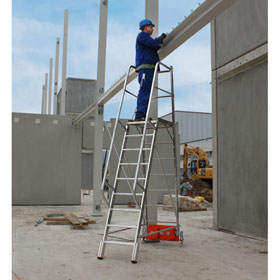 Leitern - Podestleitern KRAUSE Podestleiter Vario (Alu), einseitig besteigbar, Plattform (65 x 60 cm),