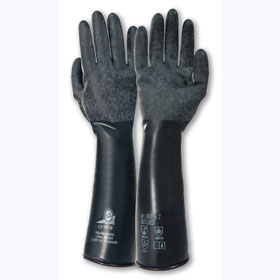Arbeitshandschuhe Chemikalienschutz Chemikalienschutzhandschuhe KCL Butoject, Farbe: schwarz, 