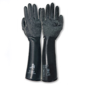 Arbeitshandschuhe Chemikalienschutz Chemikalienschutzhandschuhe KCL Butoject, Farbe: schwarz, 