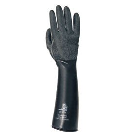 Arbeitshandschuhe Chemikalienschutz Chemikalienschutzhandschuhe KCL Butoject, Farbe: schwarz,