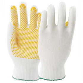 Arbeitshandschuhe Mechanischer Schutz Strickhandschuhe KCL PolyTRIX N, weiß - gelb, 