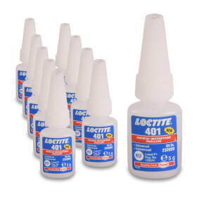 10x Loctite 401 Cyanacrylat Sekundenkleber, 1K universal