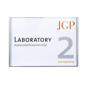 LITE Türschild A6 Querformat stilvolle Beschilderung aus Acrylglas und Edelstahl