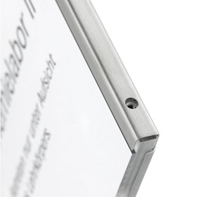 LITE Secure Infotafel stilvolle Türbeschilderung aus Acrylglas und Stahl,