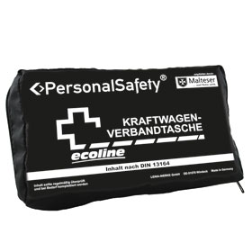 PersonalSafety® KFZ - Verbandtasche Compact schwarz PVC - frei mit Füllung nach DIN 13164