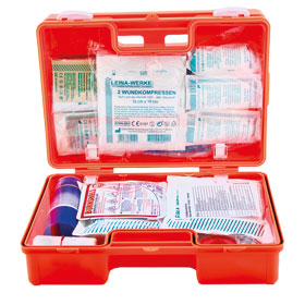 Erste Hilfe-Koffer SAN Pro Safe KFZ-Werkstatt orange mit Fllung nach DIN 13157 plus branchenspezifischer Zusatzausstattung