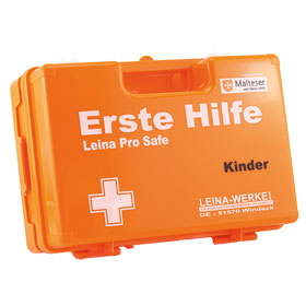 Erste Hilfe - Koffer SAN Pro Safe Kinder orange mit Füllung nach DIN 13157 plus branchenspezifischer Zusatzausstattung