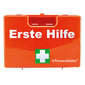 PersonalSafety® Erste - Hilfe - Koffer Klein orange mit Füllung nach DIN 13157