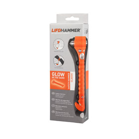 Lifehammer Rettungshammer Classic Glow in the Dark orange Nothammer fr das Zertrmmern von Autoscheiben