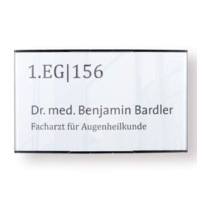 PacificX Türschild, gewölbt -  für Papiereinlage (9, 0 x 15, 0 cm)