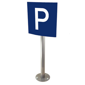 Parkplatzschild Pacific gewlbt, blau (hnlich RAL 5005) / wei