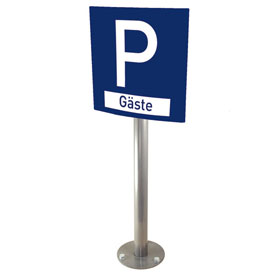 Parkplatzschild Pacific gewlbt, blau (hnlich RAL 5005) / wei