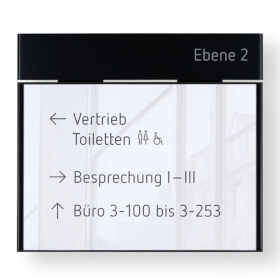 MessengerX Wandschild, flach -  für Papiereinlage A4 quer