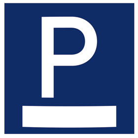 Parkplatzschild Compass plan, blau (ähnlich RAL 5005) / weiß
