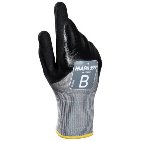 Mapa Professional Krytech 599 Schnittschutzhandschuh schwarz grau gutes Tast - und Griffgefhl mit Schutz vor lbelastung