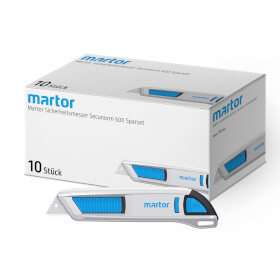 Martor Sicherheitsmesser Secunorm 500 10er Sparset ergonomisch geformter Griff, mit Soft - Grip Schieber