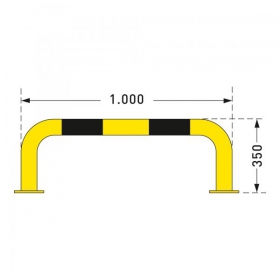 Anfahrschutzprofil L, zum Aufdübeln, gelb/schwarz, Höhe 100 cm