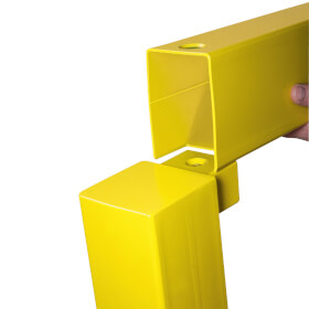 Rammschutzgelnder BLACK BULL XL-Line Mittelpfosten, gelb kunststoffbeschichtet, zum Aufdbeln