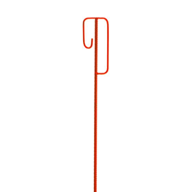 Halte - und Einschlagfosten rot lackiert, fr Absperr -  bzw. Flatterbnder