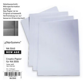 NEW AGE Papiereinlagen weiß 120g / m² Color copy perforiert, Beschriftung mittels Ink - Jet - oder Laserdrucker