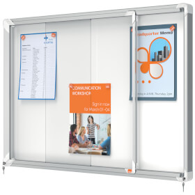 Nobo Schaukasten Premium Plus 8x DIN A4 für den Innenbereich, mit magnetischer Metalloberfläche und Alurahmen