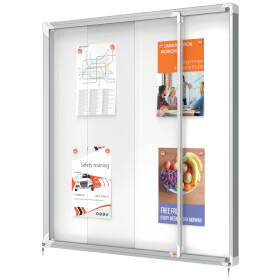 Nobo Schaukasten Premium Plus 12x DIN A4 für den Innenbereich, mit magnetischer Metalloberfläche und Alurahmen