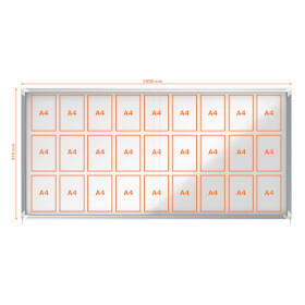 Nobo Schaukasten Premium Plus 27x DIN A4 für den Innenbereich, mit magnetischer Metalloberfläche und Alurahmen