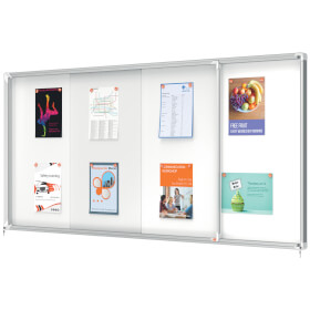 Nobo Schaukasten Premium Plus 27x DIN A4 für den Innenbereich, mit magnetischer Metalloberfläche und Alurahmen