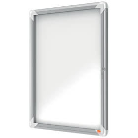 Nobo wetterfester Schaukasten Premium Plus 4x DIN A4 für Innen- und Außenbereiche, mit hochwertigem Alurahmen, magnetisch