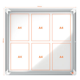 Nobo wetterfester Schaukasten Premium Plus 6x DIN A4 fr Innen - und Auenbereiche, mit hochwertigem Alurahmen,  magnetisch