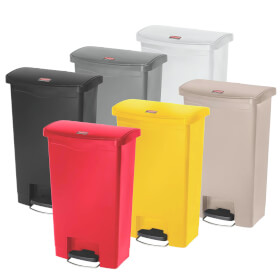 Rubbermaid Slim Jim Tretabfalleimer 90 l Abfallbehlter fr Innen - und Auenbereiche mit Fupedal