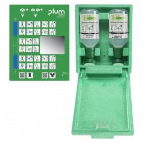 Augenspülstationen PLUM Wandbox mit Augenspülungen 0, 9 Natriumchloridlösung, 