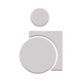 Phos Piktogramme aus Edelstahl Symbol Rollstuhlfahrer, selbstklebend, 