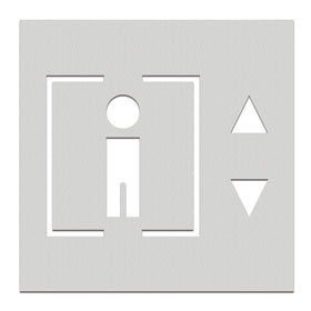 Phos Türschilder aus Edelstahl Symbol Aufzug, selbstklebend, 