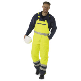 Warnschutzkleidung Warnschutzhosen PLANAM Warnschutz-Latzhose Winter, gelb-marine,