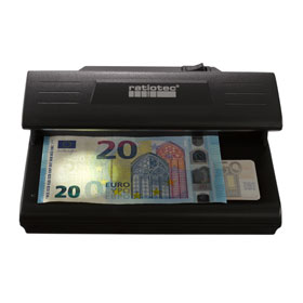 ratiotec Soldi 185 Geldscheinprüfgerät für Banknoten und (Reise-)Dokumente mit UV-Merkmalen