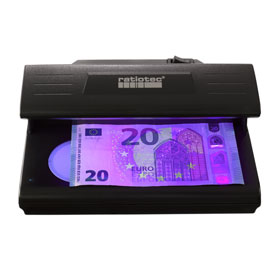 ratiotec Soldi 185 Geldscheinprüfgerät für Banknoten und (Reise-)Dokumente mit UV-Merkmalen