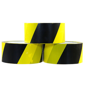 Selbstklebendes PVC - Packband Warnband (gelb / schwarz)