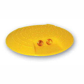 Markierungsknopf Kunststoff gelb zum Aufkleben, mit zwei Reflexlinsen einseitig