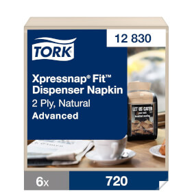 Tork 12830 Xpressnap Fit Spenderserviette natur Advanced 2 - lagig fr Spendersystem N14