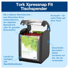 Tork 272900 Xpressnap Fit Tischspender Spendersystem N14, Material: Kunststoff