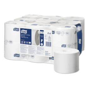 Tork 472139 extra weiches hülsenloses Midi Toilettenpapier Premium 3 - lagig für Spendersystem T7