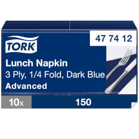 Tork 477412 Soft Lunchservietten Dunkelblau Advanced 3 - lagig viertelgefaltet