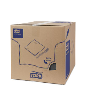 Tork 477864 Soft Lunchservietten Schwarz Advanced 3-lagig viertelgefaltet