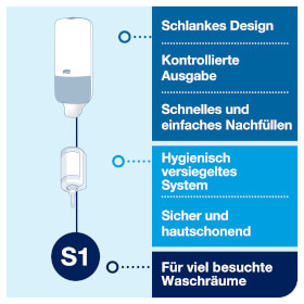 Tork 560101 Spender fr Flssigseife mit Armhebel Spendersystem S1 im Elevation Design